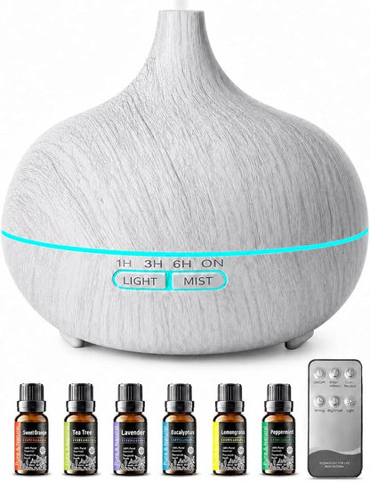 550ml Aromatherapy Essential Oil Diffuser Remote Humidifier 7 LED