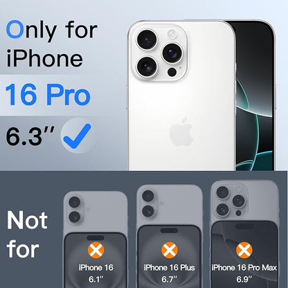JETech 360 Degree Privacy Screen Protector for iPhone 16 Pro 6.3-Inch, 4-Way Anti-Spy Tempered Glass Film with Easy Installation Tool, 2-Pack