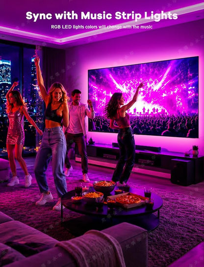 MATICOD LED Lights for TV, 13.1ft TV Lights for 45-60in, Music Sync Color Changing Tv Backlight with Bluetooth Smart App Remote Control, USB Powered RGB 5050 RGB Strip Light for Xmas Decor