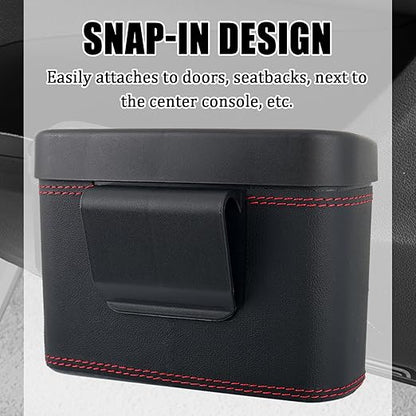 Car Trash Can with Lid,Press-Top Car Trash Bin with 30PCS Cars Trashs Bags,Multi-Function & Small Cars Garbage Can with Suspension Design for Storaging Garbage Fits 4.7 Gal