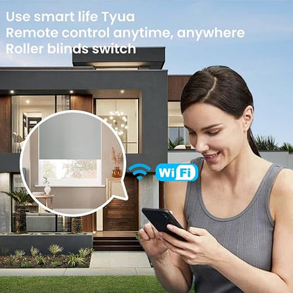 Smart Roller Shutter Switch,Need Neutral Wire,White
