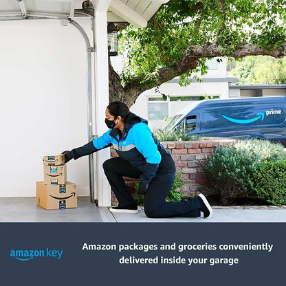 Chamberlain B6713T Smart Advanced Corner LED Lighting-myQ Smartphone Controlled-Ultra Quiet, Strong Belt Drive & MAX Lifting Power, Blue Garage Door Opener