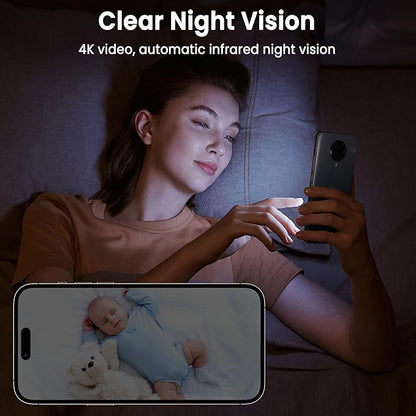 4K Spy Camera, True Wireless Hidden Camera, 2.4G WiFi Needed, Spy Cam Home, 30-Day Standby, Portable Cordless Security Camera with Cloud/SD Storage, Auto Night Vision, More Precise Motion Detection