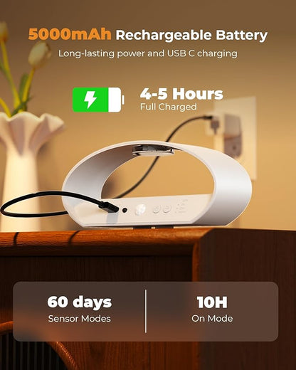 Motion Sensor Wall Light, 5000mAh Rechargeable Battery Operated Wall Sconces with Remote, 15 RGB Colors 3 White Temps Dimmable, Wireless Wall Sconces for Hallway, Living Room, Stairwell, Bedroom
