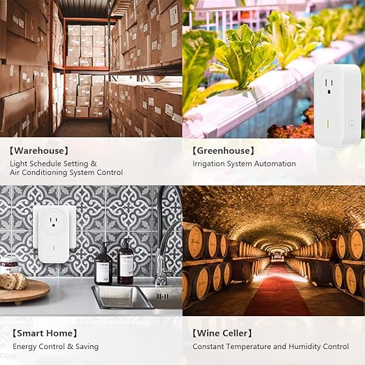 SP1 Smart Plug, WiFi Outlet Socket Remote Control, Compatible with Alexa & IFTTT, Energy Monitoring and Timer Function, Delayed Switch, Temperature Monitoring (2.4G WiFi only, No hub Required)