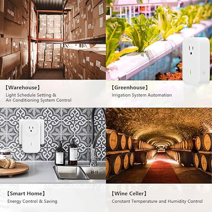 SP1 Smart Plug, WiFi Outlet Socket Remote Control, Compatible with Alexa & IFTTT, Energy Monitoring and Timer Function, Delayed Switch, Temperature Monitoring (2.4G WiFi only, No hub Required)