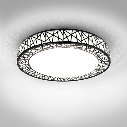 ASD 18 Inch LED Flush Mount Ceiling Light Fixture for Bedroom, 35W 1992LM 5CCT 2700K-5000K, Triac Dimmable Lights, Dining, Living Room, Kitchen Lamps, Modern Home Lighting Fixtures, Black, ETL