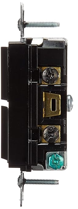 Leviton 15 Amp, 120/277 Volt, Decora Single-Pole, AC Combination Switch, Commercial Grade, Grounding, 5634-E, Black