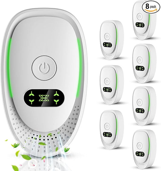 8 Pack Air Ionizers for Dust Mites Smoke Pet Odor Plug in Air Purifiers for Home Silent Ionizer Air Cleaners & Room Deodorizer Plug in,Dust Mite Killer for Bedroom,Office,Kitchen