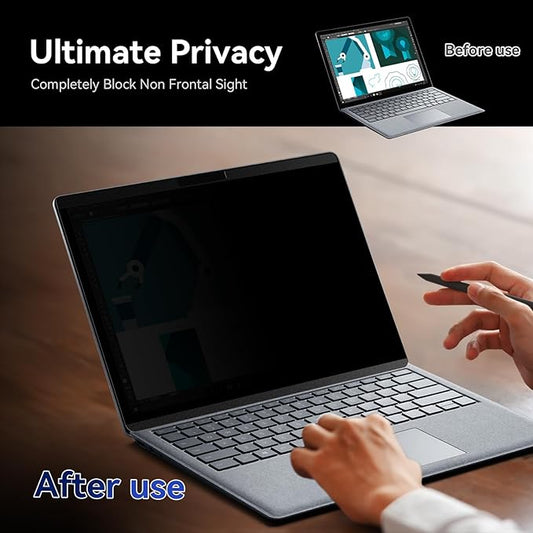 Magnetic Privacy Screen Compatible with 13.8 Inch Surface Laptop 7, Removable Anti-Glare Blue Light Laptop Shield Filter Black Film Security Private