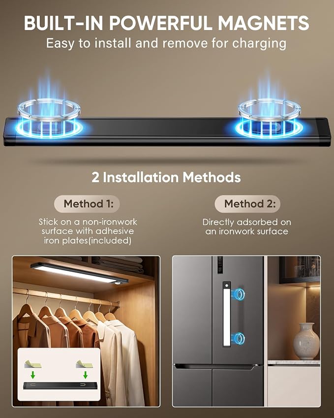 MCGOR 14.7inch Under Cabinet Lighting, Wireless Motion Sensor Light,5 Pack