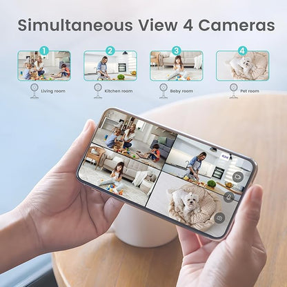 litokam Indoor Cameras for Home Security with Night Vision, Pet Camera with Phone App, WiFi Home Security Camara, Baby Monitor Compatible with Alexa, Motion Detection, 2-Way Audio, 2 Pack, 1080P