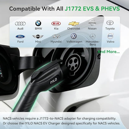 Upgraded Version Level 2 EV Charger, 40A /9.6KW or 48A/11.5KW