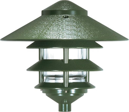 Nuvo SF76/636, Outdoor Pathway Light, Three-Louver Hood, Green, 120V
