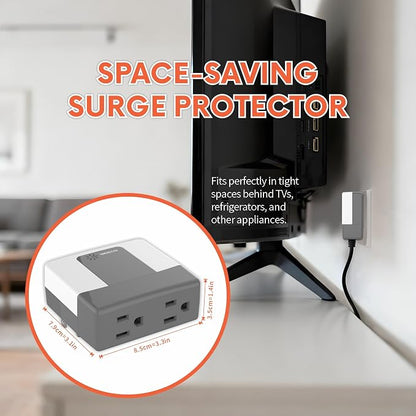 GIDEON 2 Outlet Surge Protector, Voltage Protector for Refrigerator, Air Conditioner & Home Appliances, 120V 15A 1800W Wall Plug with LED Indicators, Over & Under Voltage Protection