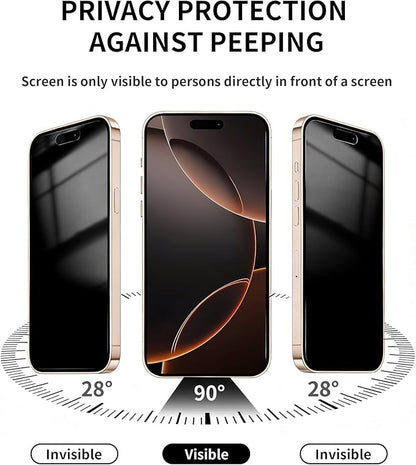 3 Pack Privacy Screen Protector for iPhone 16 Pro Max Tempered Glass 6.9inch Private Saver Anti-Spy Eye Protection Anti-Scratch Full Coverage