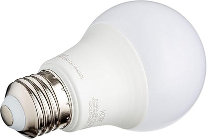 KOR 6 Pack A19 LED Light Bulb, 60W Equivalent, 5000K Bright White, 800 Lumens, Efficient 9 Watt Replacement Bulbs with E26 Standard Base, 15000 Long Life Hours, Non-Dimmable, 80+ CRI, UL Listed