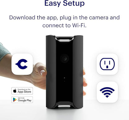 Canary View Indoor Home Security Camera 1080p HD WiFi IP | 24/7 Watch Live Video, Motion Alerts, Two-Way Talk, Night Vision, 10x Zoom, Private Mode, Compatible with Alexa, Google Assistant