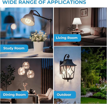 GvvooHome Dimmable G16.5 Light Bulb 4000K Neutral White, 4W, 40 watt Equivalent, E26 LED Globe Bulb, Round Edison Bulbs for Ceiling Fan, Chandeliers, 90+CRI 400LM, 12 Pack