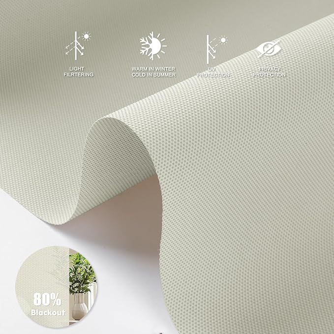 Motorized Blinds with Remote [Light Filtering] Smart Blinds Compatible with Alexa Google HomeKit, 80% Blackout Automatic Roller Shades for Indoor Windows, Customized Size, Mesh White