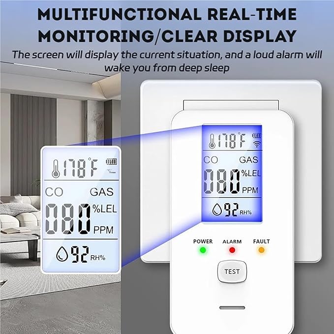 2026 New Steadfast Haven Pro Detector,4-in-1 Plug in Detector with HD Digital Display, for Home, Kitchens, Hotel (1Pcs*Black)