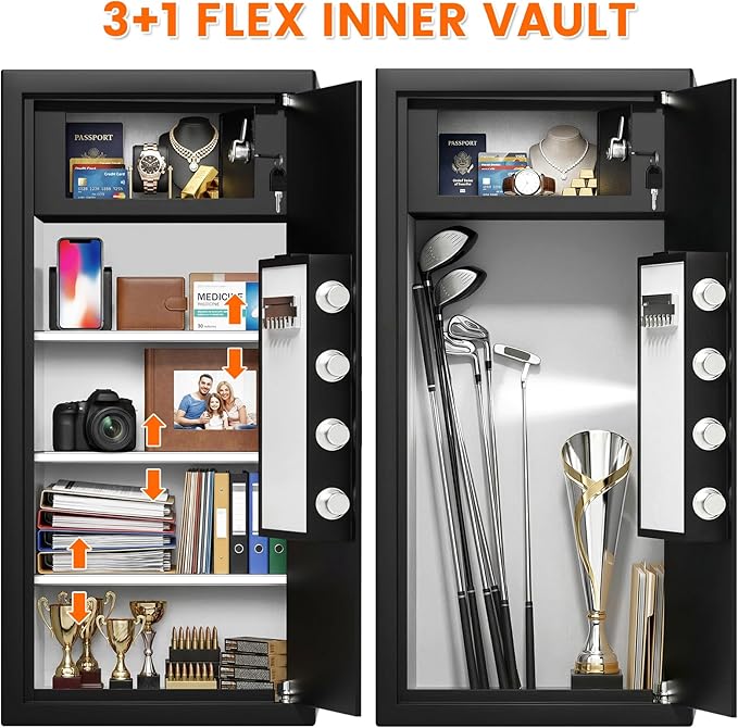 BUKUMO 8.0 Cuft Slim Home Safe with Inner Lock Box, 31.5"H Closet-Friendly