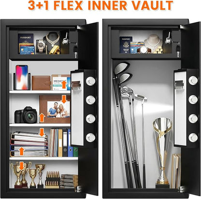 BUKUMO 8.0 Cuft Slim Home Safe with Inner Lock Box, 31.5"H Closet-Friendly