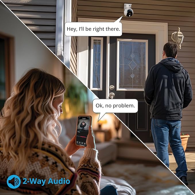 Night Owl® Add On Wired 4K Deterrence Cameras with 2-Way Audio - 2 Pack - White