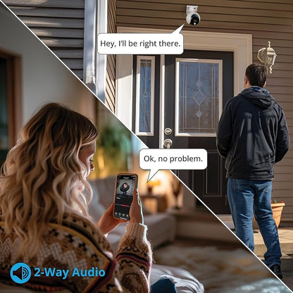 Night Owl® Add On Wired 4K Deterrence Cameras with 2-Way Audio - 2 Pack - White