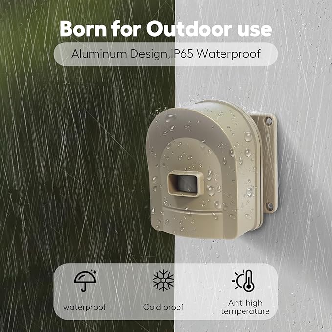 1/2 Mile Hosmart Driveway Alarm Wireless Outdoor Motion Sensor System | Driveway Sensor Alert System Weatherproof Security Sensor & Detector Protect Outdoor/Indoor Property