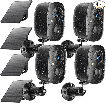 Security Cameras Wireless Outdoor 2K Solar Powered WiFi Cameras for Home Security,AI Motion Detection,Siren Alarm,Spotlight Color Night Vision,2-Way Audio,SD/Cloud Storage