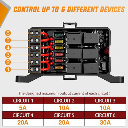 Nilight 6 Gang Switch Panel Green 12V 60A Circuit Control System 4-Mode | Fuse Wiring Harness Automatic Dimmable LED Pod Toggle/Momentary/Strobe/Flash Modes for Car Pickup Truck Camper SUV