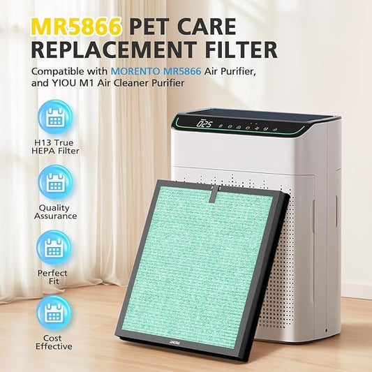 MR5866 Replacement Filter for MORENTO & FLANUR MR5866 Air Purifier, Green