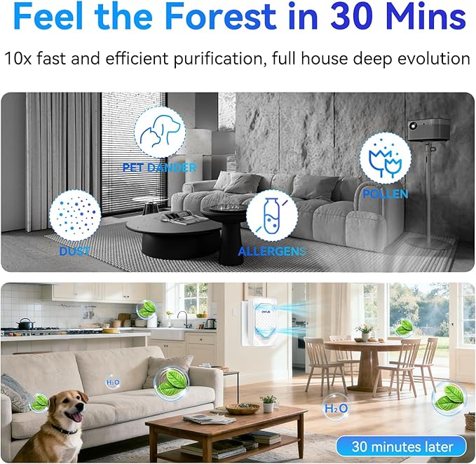 6Pack Air Ionizer for Home Negative Ion Air Purifier Plug In, Mini Filterless Air Freshener Quiet Air Cleaner Portable Air Purifiers Odors Smoke for Home Office, Bedroom, Bathroom