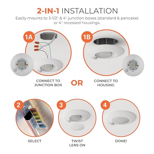 HALO HLCE 6-Pack 4 in LED Motion Sensor Ceiling Light Selectable CCT 1035lm