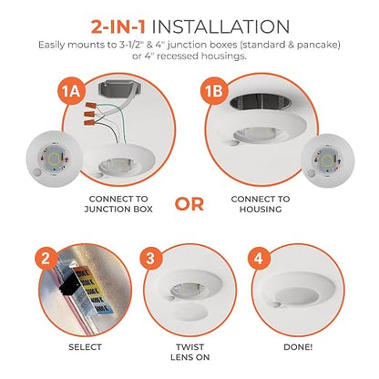 HALO HLCE 6-Pack 4 in LED Motion Sensor Ceiling Light Selectable CCT 1035lm