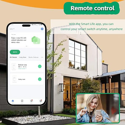 Smart Switch by Martin Jerry, 1 Channel WiFi Smart Light Switch with Energy Monitor for Your Smart Home, Compatible with Alexa Devices & Google Home, 1-Pack