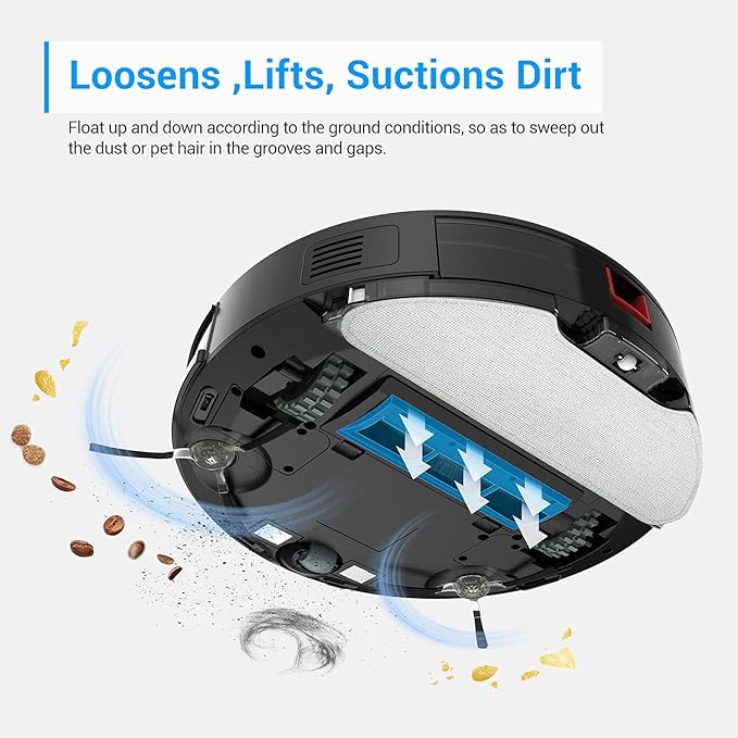 Lefant Robot Vacuum and Mop, Robotic Vacuum Cleaner with 3200Pa Suction, Smart Navigation, 150 Mins Runtime, Works with Alexa and Google Assistant, Self-Charging, Ideal for Pet Hair,Floor,Carpet（U180）