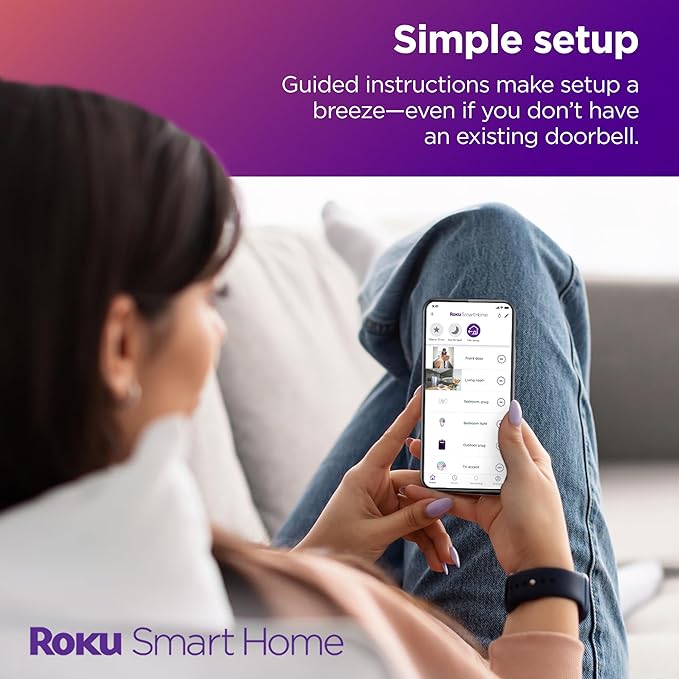 Roku Smart Home Wireless Video Doorbell & Chime - 1440p HD Night Vision Ultrawide View Doorbell Camera with Motion & Sound Detection, Works with Alexa & Google - 90-Day Subscription Included