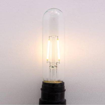 Creative Hobbies Clear 1.5W LED T10 Tubular Light Bulb - Nickel Plated E26 Medium Base (25 Watt Equivalent) | 4 Pack