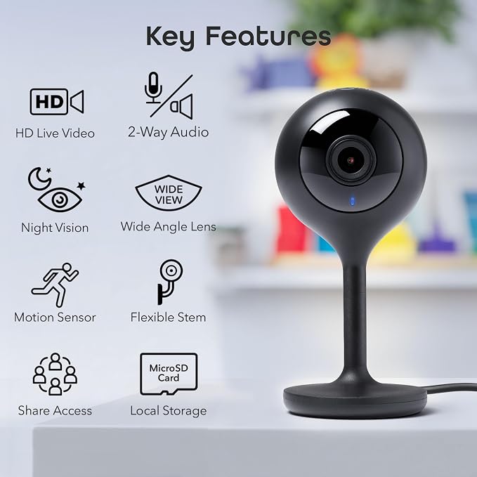 Geeni Look 720p Indoor Camera, HD Wi-Fi, 2-Way Audio & Night Vision, 2-Pack | Motion detection, works with Alexa & Google Home
