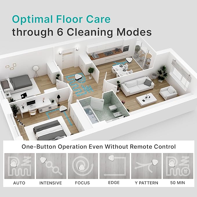 EVERYBOT Three-Spin Robot Mop for Hard Floors - Ultra-Quiet 43dB, Powerful Three Mops Wiping, Long Battery & Large Water Tank, Remote Control, Global Design Award Winner