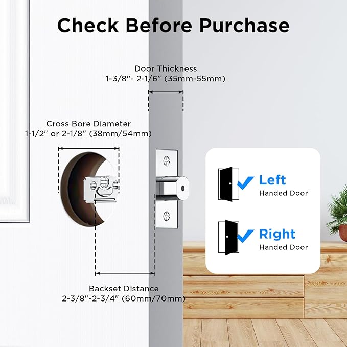 TCL D1 Pro Palm Vein Smart Lock, Keyless Entry Door Lock, Upgraded Rechargeable Battery, Front Door Smart deadboalt, App Remote Control, Auto-Lock, Waterproof, Works with Alexa