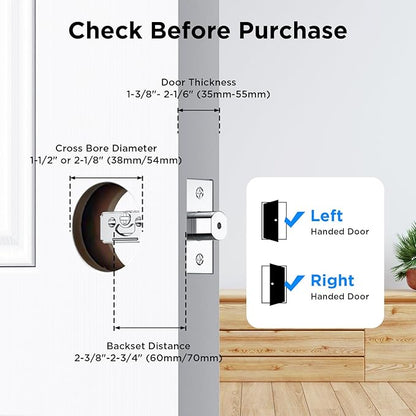 TCL D1 Pro Palm Vein Smart Lock, Keyless Entry Door Lock, Upgraded Rechargeable Battery, Front Door Smart deadboalt, App Remote Control, Auto-Lock, Waterproof, Works with Alexa