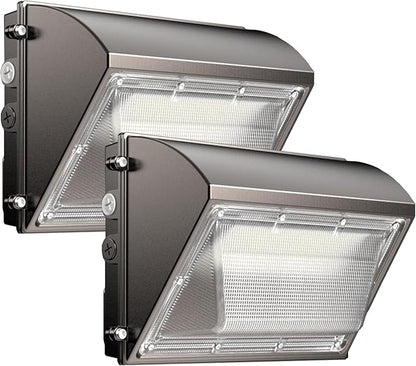 LED Wall Pack Light 120W, 18000LM 5000K Daylight, Outdoor Lighting with Dusk-to-Dawn Photocell, LED Wall Pack for Parking Lot, Warehouse, Yard, ETL Listed (120W - 2PACK)