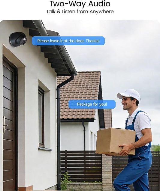 ZOSI C220 4MP 2.5K QHD Add-On PoE IP Camera Outdoor, 1440p Surveillance Outdoor Camera for PoE Security System, 100ft IR Night Vision, AI Human Detection, Two-Way Audio, Only Work with Our NVR