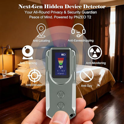 Next-Gen AI Hidden Camera Detectors, with HD Display, Smart Anti-Spy Device, Portable Wireless/RF Signal Scanner for Hotels, Travel, Home & Office (Metallic Gray)