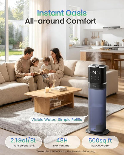 Humidifiers for Bedroom 2.1Gal/8L, Smart Humidifier for Large Room