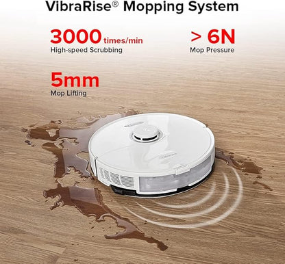 roborock S8+ Robot Vacuum, Sonic Mop with Self-Empty Dock, Stores up to 60-Days of Dust, Auto Lifting Mop, Ultrasonic Carpet Detection, 6000Pa Suction, White (Renewed)
