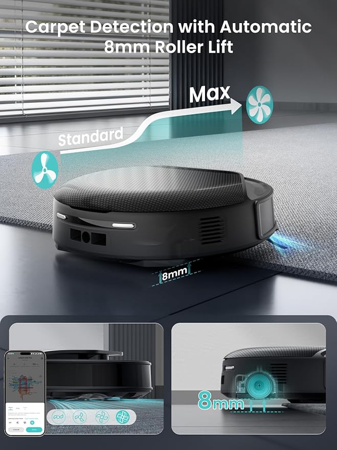Lefant LiDAR Robot Vacuum and Mop, 23000Pa Suction, 120 Day Self-Emptying, PSD 2.0 Smart Obstacle Avoidance, Auto Mop Washing, Drying&Refilling, All-in-One Robot Vacuum, Supports 2.4G/5G WiFi, M5 Max